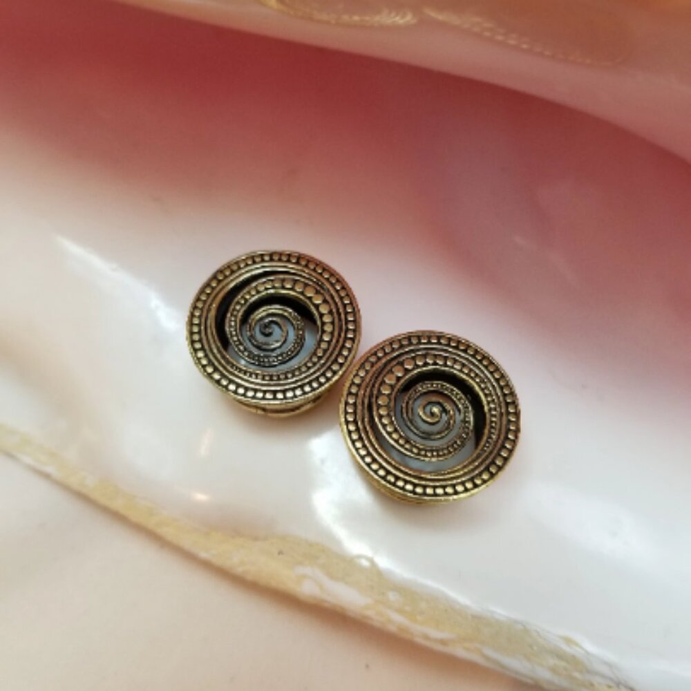 PAIR Brass spiral tunnels 2G 6 mm Gauge Jewelry Ear Stretchers